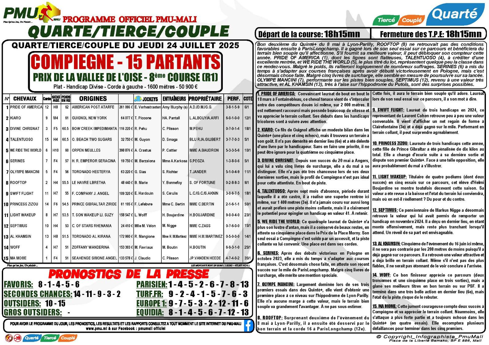 journal hippique pmu mali